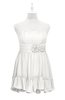 ColsBM Paityn Cloud White Plus Size Bridesmaid Dresses Pleated Zip up Sleeveless Strapless Knee Length Modern