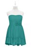ColsBM Paityn Emerald Green Plus Size Bridesmaid Dresses Pleated Zip up Sleeveless Strapless Knee Length Modern