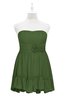 ColsBM Paityn Garden Green Plus Size Bridesmaid Dresses Pleated Zip up Sleeveless Strapless Knee Length Modern