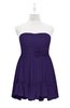 ColsBM Paityn Royal Purple Plus Size Bridesmaid Dresses Pleated Zip up Sleeveless Strapless Knee Length Modern