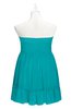 ColsBM Paityn Teal Plus Size Bridesmaid Dresses Pleated Zip up Sleeveless Strapless Knee Length Modern