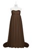 ColsBM Milania Chocolate Brown Plus Size Bridesmaid Dresses Sweetheart Sleeveless Empire Pleated Backless Gorgeous