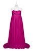 ColsBM Milania Hot Pink Plus Size Bridesmaid Dresses Sweetheart Sleeveless Empire Pleated Backless Gorgeous