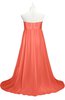 ColsBM Milania Living Coral Plus Size Bridesmaid Dresses Sweetheart Sleeveless Empire Pleated Backless Gorgeous