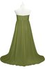 ColsBM Milania Olive Green Plus Size Bridesmaid Dresses Sweetheart Sleeveless Empire Pleated Backless Gorgeous