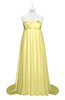 ColsBM Milania Pastel Yellow Plus Size Bridesmaid Dresses Sweetheart Sleeveless Empire Pleated Backless Gorgeous