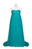 ColsBM Milania Peacock Blue Plus Size Bridesmaid Dresses Sweetheart Sleeveless Empire Pleated Backless Gorgeous