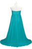 ColsBM Milania Peacock Blue Plus Size Bridesmaid Dresses Sweetheart Sleeveless Empire Pleated Backless Gorgeous