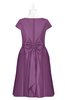 ColsBM Paislee Argyle Purple Plus Size Bridesmaid Dresses Elegant Tea Length Zip up Short Sleeve A-line Sash