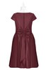 ColsBM Paislee Cabernet Plus Size Bridesmaid Dresses Elegant Tea Length Zip up Short Sleeve A-line Sash