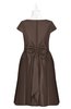 ColsBM Paislee Chestnut Brown Plus Size Bridesmaid Dresses Elegant Tea Length Zip up Short Sleeve A-line Sash