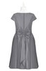 ColsBM Paislee Frost Grey Plus Size Bridesmaid Dresses Elegant Tea Length Zip up Short Sleeve A-line Sash