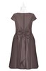 ColsBM Paislee Latte Plus Size Bridesmaid Dresses Elegant Tea Length Zip up Short Sleeve A-line Sash