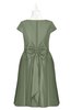 ColsBM Paislee Oil Green Plus Size Bridesmaid Dresses Elegant Tea Length Zip up Short Sleeve A-line Sash