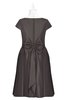 ColsBM Paislee Pewter Plus Size Bridesmaid Dresses Elegant Tea Length Zip up Short Sleeve A-line Sash
