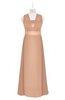 ColsBM Mckinley Almost Apricot Plus Size Bridesmaid Dresses Floor Length Pleated Sleeveless Zipper Thick Straps Romantic