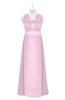 ColsBM Mckinley Baby Pink Plus Size Bridesmaid Dresses Floor Length Pleated Sleeveless Zipper Thick Straps Romantic