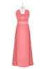 ColsBM Mckinley Coral Plus Size Bridesmaid Dresses Floor Length Pleated Sleeveless Zipper Thick Straps Romantic