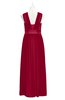 ColsBM Mckinley Dark Red Plus Size Bridesmaid Dresses Floor Length Pleated Sleeveless Zipper Thick Straps Romantic