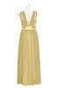 ColsBM Mckinley Gold Plus Size Bridesmaid Dresses Floor Length Pleated Sleeveless Zipper Thick Straps Romantic