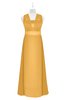 ColsBM Mckinley Golden Cream Plus Size Bridesmaid Dresses Floor Length Pleated Sleeveless Zipper Thick Straps Romantic