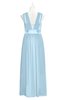 ColsBM Mckinley Ice Blue Plus Size Bridesmaid Dresses Floor Length Pleated Sleeveless Zipper Thick Straps Romantic