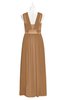 ColsBM Mckinley Light Brown Plus Size Bridesmaid Dresses Floor Length Pleated Sleeveless Zipper Thick Straps Romantic
