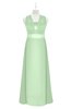 ColsBM Mckinley Light Green Plus Size Bridesmaid Dresses Floor Length Pleated Sleeveless Zipper Thick Straps Romantic