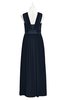 ColsBM Mckinley Navy Blue Plus Size Bridesmaid Dresses Floor Length Pleated Sleeveless Zipper Thick Straps Romantic