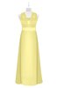 ColsBM Mckinley Pastel Yellow Plus Size Bridesmaid Dresses Floor Length Pleated Sleeveless Zipper Thick Straps Romantic