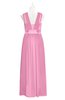 ColsBM Mckinley Pink Plus Size Bridesmaid Dresses Floor Length Pleated Sleeveless Zipper Thick Straps Romantic