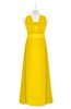 ColsBM Mckinley Yellow Plus Size Bridesmaid Dresses Floor Length Pleated Sleeveless Zipper Thick Straps Romantic
