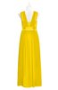 ColsBM Mckinley Yellow Plus Size Bridesmaid Dresses Floor Length Pleated Sleeveless Zipper Thick Straps Romantic