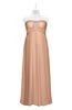 ColsBM Paris Almost Apricot Plus Size Bridesmaid Dresses Pleated A-line Glamorous Sleeveless Zip up Strapless