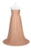 ColsBM Paris Almost Apricot Plus Size Bridesmaid Dresses Pleated A-line Glamorous Sleeveless Zip up Strapless