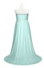 ColsBM Paris Blue Glass Plus Size Bridesmaid Dresses Pleated A-line Glamorous Sleeveless Zip up Strapless