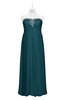ColsBM Paris Blue Green Plus Size Bridesmaid Dresses Pleated A-line Glamorous Sleeveless Zip up Strapless