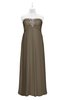 ColsBM Paris Carafe Brown Plus Size Bridesmaid Dresses Pleated A-line Glamorous Sleeveless Zip up Strapless