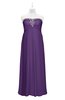 ColsBM Paris Dark Purple Plus Size Bridesmaid Dresses Pleated A-line Glamorous Sleeveless Zip up Strapless
