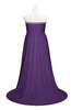 ColsBM Paris Dark Purple Plus Size Bridesmaid Dresses Pleated A-line Glamorous Sleeveless Zip up Strapless