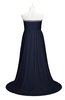 ColsBM Paris Dark Sapphire Plus Size Bridesmaid Dresses Pleated A-line Glamorous Sleeveless Zip up Strapless