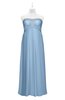 ColsBM Paris Dusty Blue Plus Size Bridesmaid Dresses Pleated A-line Glamorous Sleeveless Zip up Strapless