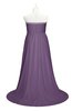 ColsBM Paris Eggplant Plus Size Bridesmaid Dresses Pleated A-line Glamorous Sleeveless Zip up Strapless