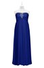 ColsBM Paris Electric Blue Plus Size Bridesmaid Dresses Pleated A-line Glamorous Sleeveless Zip up Strapless