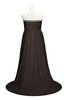 ColsBM Paris Fudge Brown Plus Size Bridesmaid Dresses Pleated A-line Glamorous Sleeveless Zip up Strapless