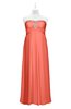 ColsBM Paris Fusion Coral Plus Size Bridesmaid Dresses Pleated A-line Glamorous Sleeveless Zip up Strapless