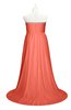 ColsBM Paris Fusion Coral Plus Size Bridesmaid Dresses Pleated A-line Glamorous Sleeveless Zip up Strapless