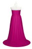 ColsBM Paris Hot Pink Plus Size Bridesmaid Dresses Pleated A-line Glamorous Sleeveless Zip up Strapless