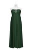 ColsBM Paris Hunter Green Plus Size Bridesmaid Dresses Pleated A-line Glamorous Sleeveless Zip up Strapless