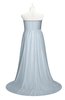 ColsBM Paris Illusion Blue Plus Size Bridesmaid Dresses Pleated A-line Glamorous Sleeveless Zip up Strapless